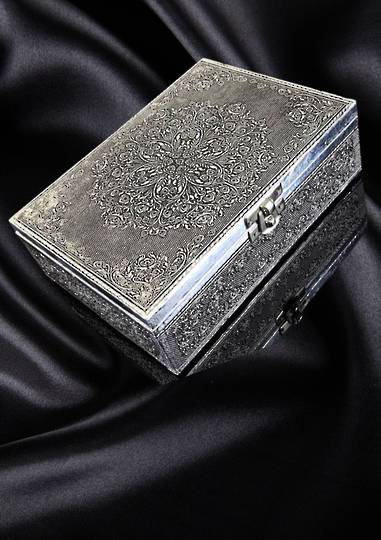 Silver Jewelry Box Lotus Mandala